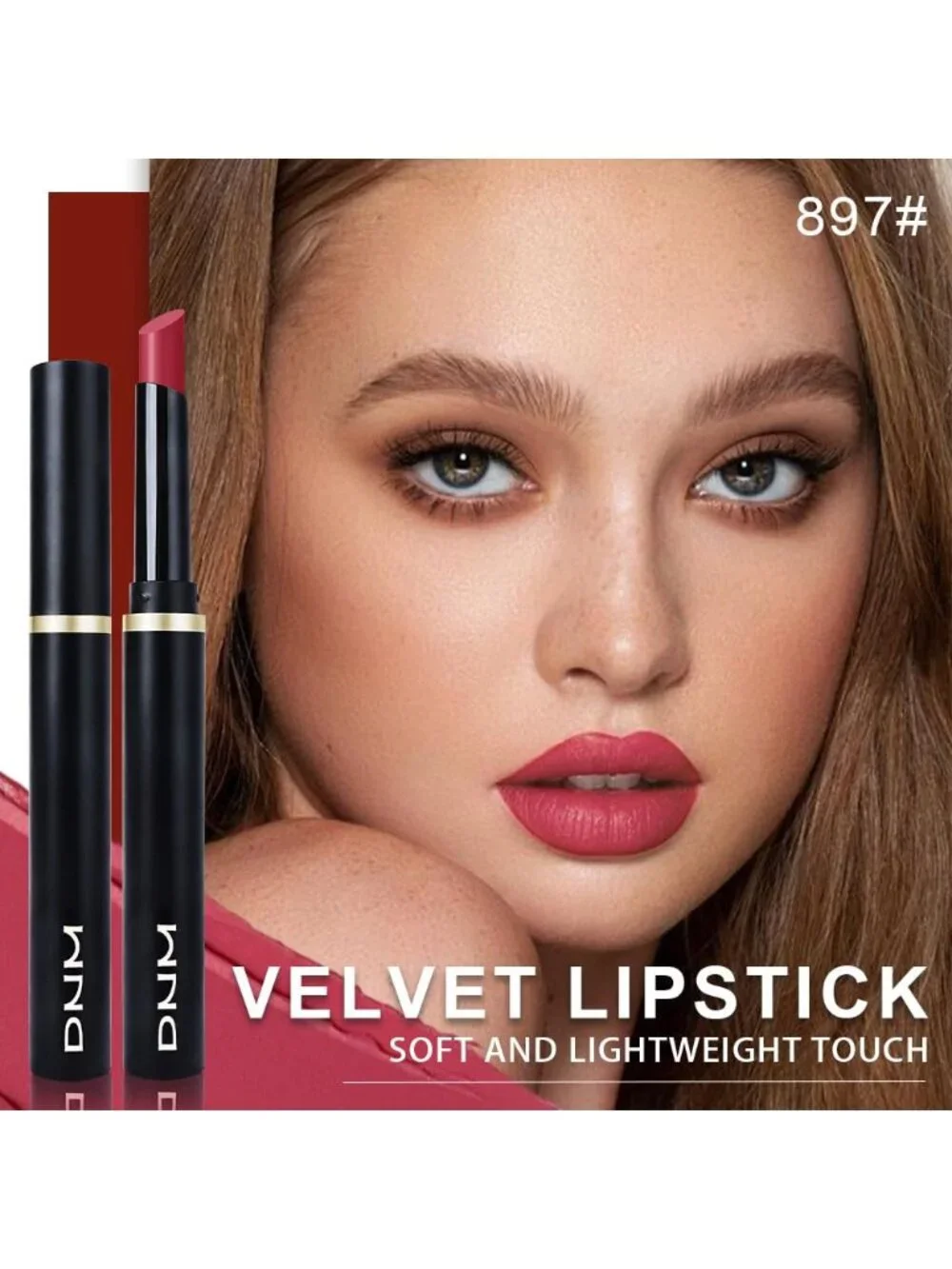 Women's 897# Plum Red Long Lasting Waterproof Velvet Matte Stick Lipstick